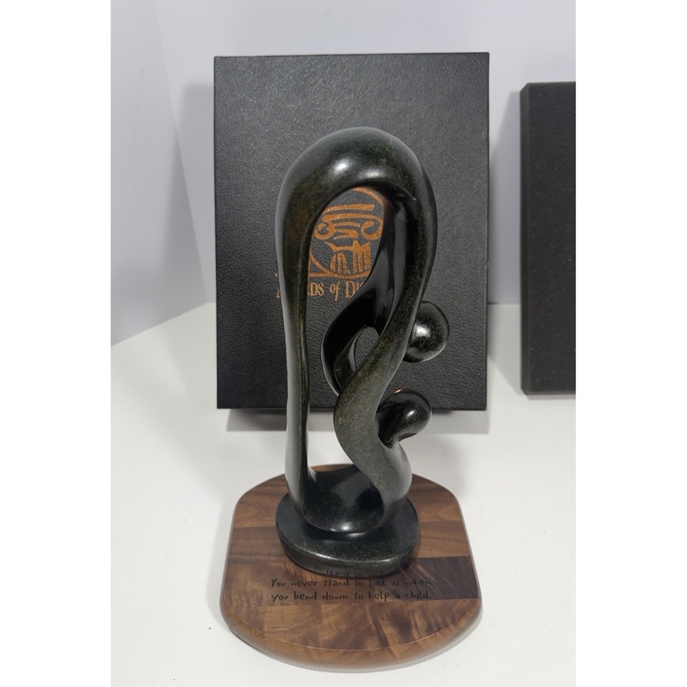 African Folk Stone Sculpture Hand Carved Zimbabwe Master Teacher Award